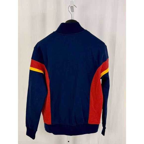 AGTAWH Men's Flower Peace Neoprene Track Jacket, Blue, L - Picture 3 of 3